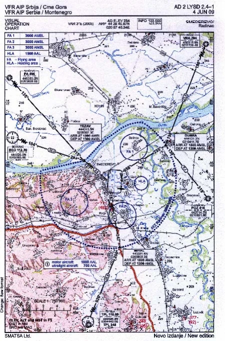 Navigacija - Geografske koordinate tačke DUBRA su: (Pogledajte PPL Nav-4)